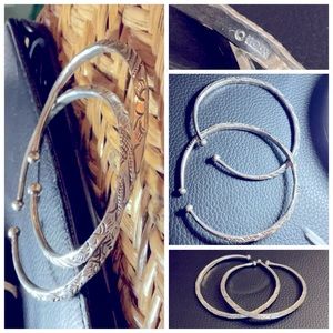 Antique 100% pure silver twin bracelets with imprint